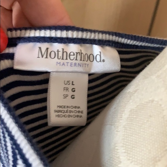 Motherhood Maternity L Ribbed Cotton Stripe Dress - Picture 5 of 5